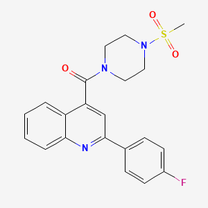 molecular formula C21H20FN3O3S B11168995 [2-(4-Fluorophenyl)-4-quinolyl][4-(methylsulfonyl)piperazino]methanone 