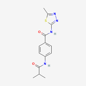 4-[(2-methylpropanoyl)amino]-N-(5-methyl-1,3,4-thiadiazol-2-yl)benzamide