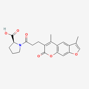 1-[3-(3,5-dimethyl-7-oxo-7H-furo[3,2-g]chromen-6-yl)propanoyl]-L-proline