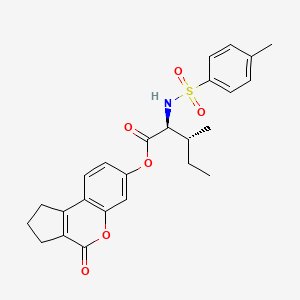 4-oxo-1,2,3,4-tetrahydrocyclopenta[c]chromen-7-yl N-[(4-methylphenyl)sulfonyl]-L-isoleucinate