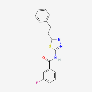 3-fluoro-N-[5-(2-phenylethyl)-1,3,4-thiadiazol-2-yl]benzamide