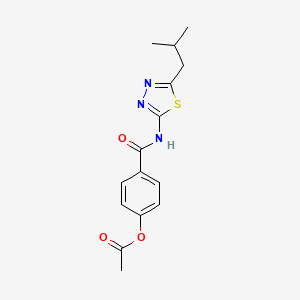 4-{[5-(2-Methylpropyl)-1,3,4-thiadiazol-2-yl]carbamoyl}phenyl acetate