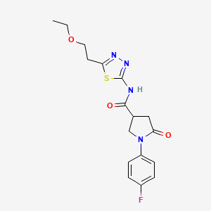 N-[5-(2-ethoxyethyl)-1,3,4-thiadiazol-2-yl]-1-(4-fluorophenyl)-5-oxopyrrolidine-3-carboxamide