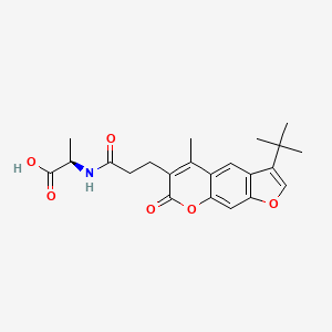 2-(3-{3-Tert-butyl-5-methyl-7-oxo-7H-furo[3,2-G]chromen-6-YL}propanamido)propanoic acid