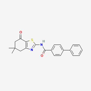 N-(5,5-dimethyl-7-oxo-4,5,6,7-tetrahydro-1,3-benzothiazol-2-yl)biphenyl-4-carboxamide