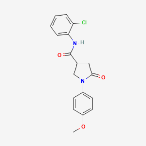 molecular formula C18H17ClN2O3 B11169142 N-(2-chlorophenyl)-1-(4-methoxyphenyl)-5-oxopyrrolidine-3-carboxamide 