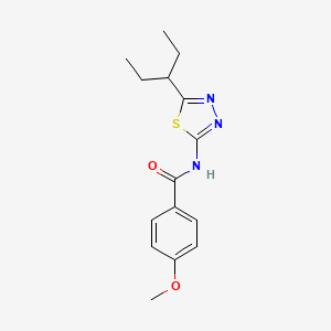 4-methoxy-N-[5-(pentan-3-yl)-1,3,4-thiadiazol-2-yl]benzamide