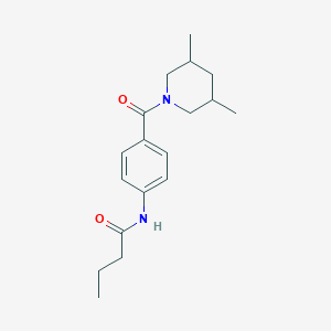 molecular formula C18H26N2O2 B11169158 N-[4-(3,5-dimethylpiperidine-1-carbonyl)phenyl]butanamide 