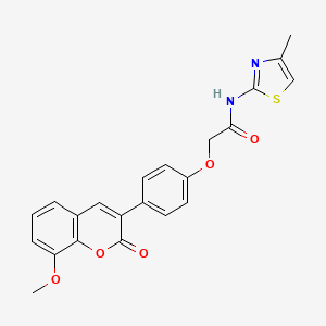 2-[4-(8-methoxy-2-oxo-2H-chromen-3-yl)phenoxy]-N-(4-methyl-1,3-thiazol-2-yl)acetamide