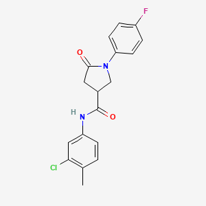 N-(3-chloro-4-methylphenyl)-1-(4-fluorophenyl)-5-oxopyrrolidine-3-carboxamide