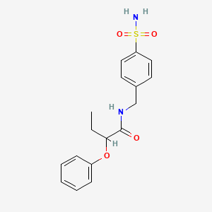 molecular formula C17H20N2O4S B11169201 2-phenoxy-N-[(4-sulfamoylphenyl)methyl]butanamide 