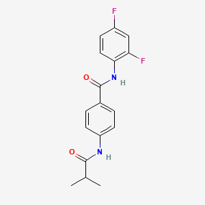 molecular formula C17H16F2N2O2 B11169222 N-(2,4-difluorophenyl)-4-[(2-methylpropanoyl)amino]benzamide 