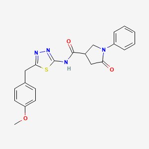 N-[5-(4-methoxybenzyl)-1,3,4-thiadiazol-2-yl]-5-oxo-1-phenylpyrrolidine-3-carboxamide