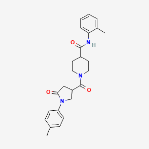 N-(2-methylphenyl)-1-{[1-(4-methylphenyl)-5-oxopyrrolidin-3-yl]carbonyl}piperidine-4-carboxamide