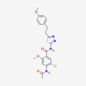 4-(acetylamino)-5-chloro-2-methoxy-N-{5-[2-(4-methoxyphenyl)ethyl]-1,3,4-thiadiazol-2-yl}benzamide