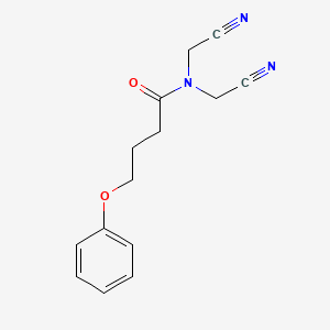 molecular formula C14H15N3O2 B11169275 N,N-bis(cyanomethyl)-4-phenoxybutanamide 