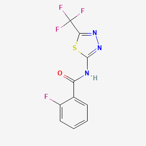 molecular formula C10H5F4N3OS B11169284 2-fluoro-N-[5-(trifluoromethyl)-1,3,4-thiadiazol-2-yl]benzamide 