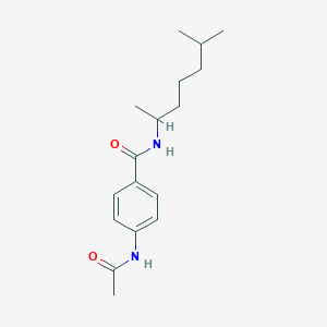 molecular formula C17H26N2O2 B11169310 4-acetamido-N-(6-methylheptan-2-yl)benzamide 