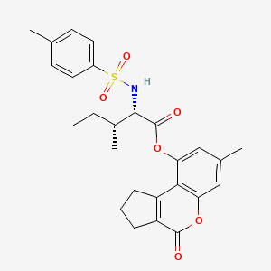 (7-methyl-4-oxo-2,3-dihydro-1H-cyclopenta[c]chromen-9-yl) (2S,3R)-3-methyl-2-[(4-methylphenyl)sulfonylamino]pentanoate