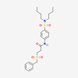 3-(benzylsulfonyl)-N-[4-(dibutylsulfamoyl)phenyl]propanamide