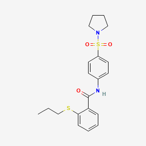 2-(propylsulfanyl)-N-[4-(pyrrolidin-1-ylsulfonyl)phenyl]benzamide