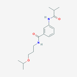 3-[(2-methylpropanoyl)amino]-N-[3-(propan-2-yloxy)propyl]benzamide