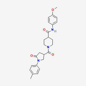 N-(4-methoxyphenyl)-1-[1-(4-methylphenyl)-5-oxopyrrolidine-3-carbonyl]piperidine-4-carboxamide