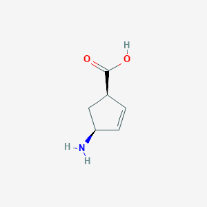 molecular formula C6H9NO2 B111694 (1R,4S)-4-Aminocyclopent-2-enecarboxylic acid CAS No. 134003-04-6