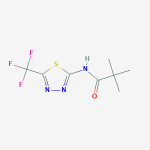 molecular formula C8H10F3N3OS B11169416 2,2-dimethyl-N-[5-(trifluoromethyl)-1,3,4-thiadiazol-2-yl]propanamide 