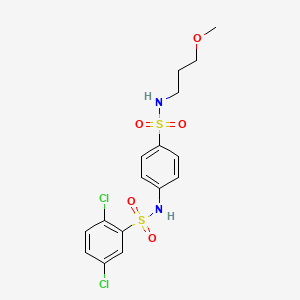 molecular formula C16H18Cl2N2O5S2 B11169450 2,5-dichloro-N-{4-[(3-methoxypropyl)sulfamoyl]phenyl}benzenesulfonamide 