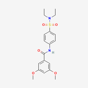 molecular formula C19H24N2O5S B11169457 N-[4-(diethylsulfamoyl)phenyl]-3,5-dimethoxybenzamide 