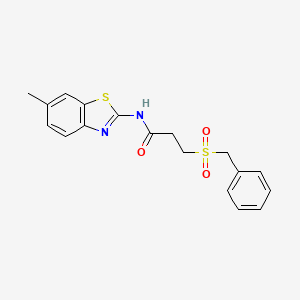 3-(benzylsulfonyl)-N-(6-methyl-1,3-benzothiazol-2-yl)propanamide