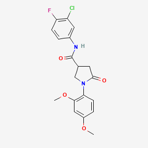 N-(3-chloro-4-fluorophenyl)-1-(2,4-dimethoxyphenyl)-5-oxopyrrolidine-3-carboxamide