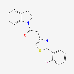 1-(2,3-dihydro-1H-indol-1-yl)-2-[2-(2-fluorophenyl)-1,3-thiazol-4-yl]ethanone