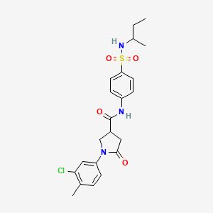 N-[4-(butan-2-ylsulfamoyl)phenyl]-1-(3-chloro-4-methylphenyl)-5-oxopyrrolidine-3-carboxamide