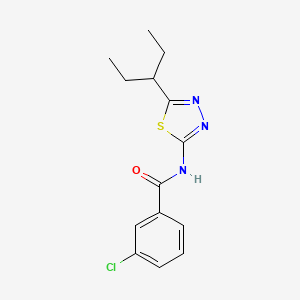 3-chloro-N-[5-(pentan-3-yl)-1,3,4-thiadiazol-2-yl]benzamide