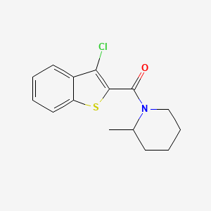 molecular formula C15H16ClNOS B11169550 (3-Chloro-1-benzothiophen-2-yl)(2-methylpiperidin-1-yl)methanone 