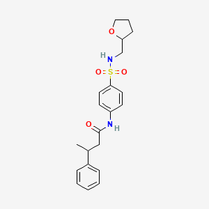 molecular formula C21H26N2O4S B11169572 3-phenyl-N-{4-[(tetrahydrofuran-2-ylmethyl)sulfamoyl]phenyl}butanamide 