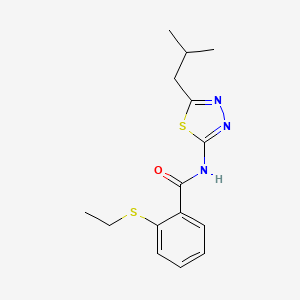 2-(ethylsulfanyl)-N-[5-(2-methylpropyl)-1,3,4-thiadiazol-2-yl]benzamide