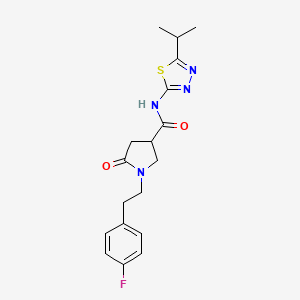 1-[2-(4-fluorophenyl)ethyl]-5-oxo-N-[5-(propan-2-yl)-1,3,4-thiadiazol-2-yl]pyrrolidine-3-carboxamide