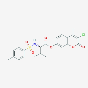 molecular formula C22H22ClNO6S B11169598 3-chloro-4-methyl-2-oxo-2H-chromen-7-yl (2S)-3-methyl-2-{[(4-methylphenyl)sulfonyl]amino}butanoate 