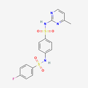 molecular formula C17H15FN4O4S2 B11169696 4-fluoro-N-{4-[(4-methylpyrimidin-2-yl)sulfamoyl]phenyl}benzenesulfonamide 