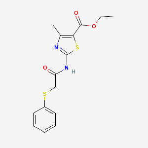 molecular formula C15H16N2O3S2 B11169707 Ethyl 4-methyl-2-{[(phenylsulfanyl)acetyl]amino}-1,3-thiazole-5-carboxylate 