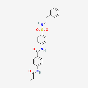 N-{4-[(2-phenylethyl)sulfamoyl]phenyl}-4-(propanoylamino)benzamide