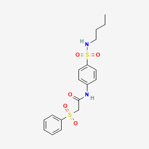 2-(benzenesulfonyl)-N-[4-(butylsulfamoyl)phenyl]acetamide