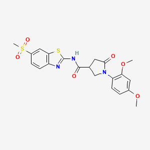 1-(2,4-dimethoxyphenyl)-N-[6-(methylsulfonyl)-1,3-benzothiazol-2-yl]-5-oxopyrrolidine-3-carboxamide