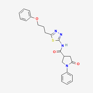 5-oxo-N-[5-(3-phenoxypropyl)-1,3,4-thiadiazol-2-yl]-1-phenylpyrrolidine-3-carboxamide