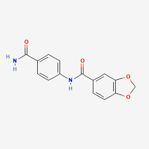 N-(4-carbamoylphenyl)-1,3-benzodioxole-5-carboxamide