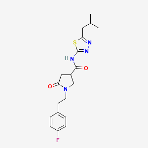 1-[2-(4-fluorophenyl)ethyl]-N-[5-(2-methylpropyl)-1,3,4-thiadiazol-2-yl]-5-oxopyrrolidine-3-carboxamide