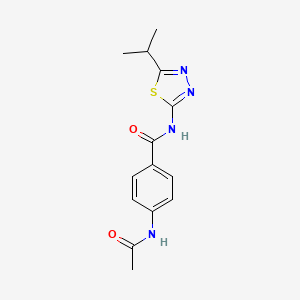 4-acetamido-N-[5-(propan-2-yl)-1,3,4-thiadiazol-2-yl]benzamide